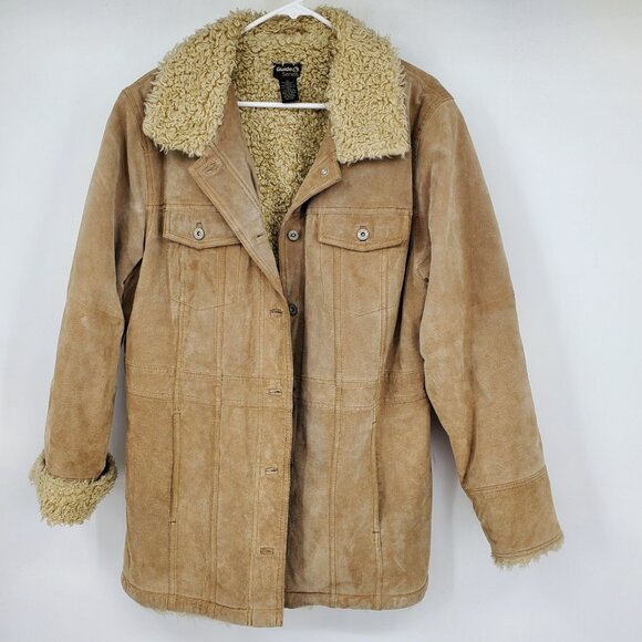 Vintage Gander Mountain Guide Series Tan Suede Sherpa Coat XL Western Ranch - Picture 1 of 10